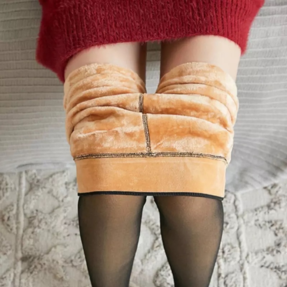 Pantyhose Warmers New Used Nylon Imitation Upper Velvet Fleeced Lined Tights - Picture 3 of 16